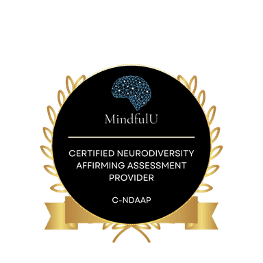 MindfulU Certified Neurodiversity-Affirming Assessment Provider (C-NDAAP) badge